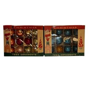 Vtg Fantasia Mercury Glass Poland Christmas Ornaments 50s-60s MCM 24 In Set